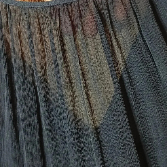 J. Crew silk chiffon crepe fairy  sleveless lined button & zip closure navy 10 - Picture 4 of 10